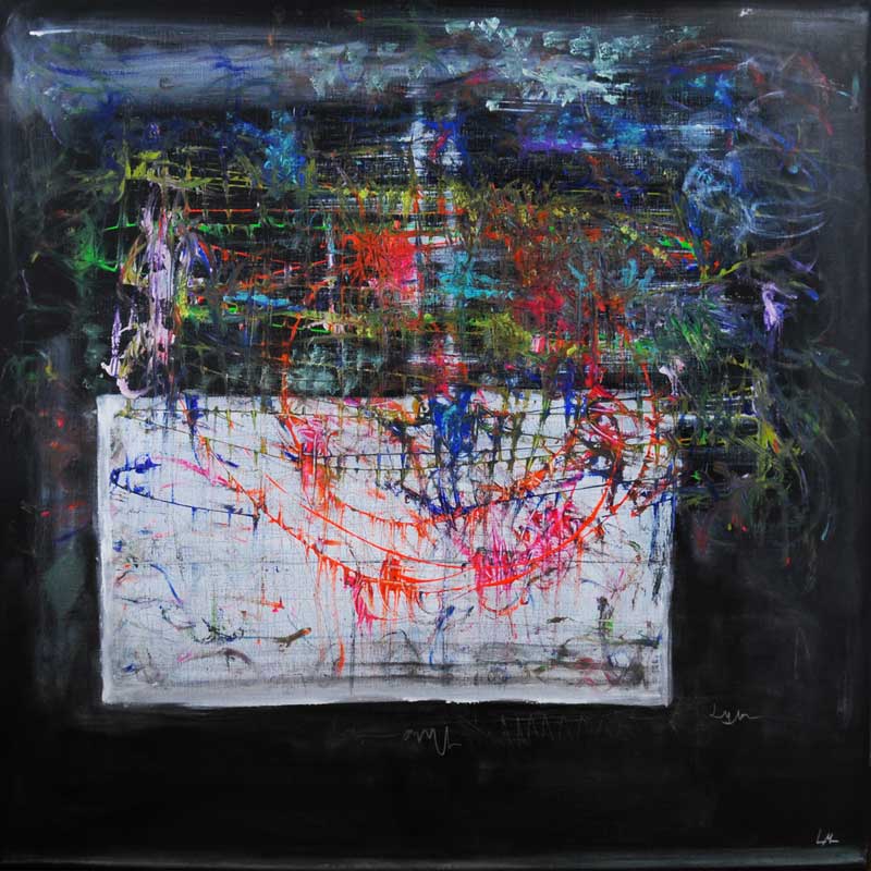 coup de foudre - peinture acrylique sur toile - 100 cm x 100 cm coup de foudre - peinture acrylique sur toile - 100 cm x 100 cm