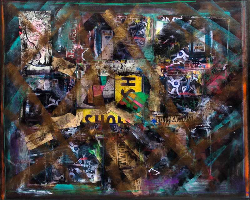 sous-sol - peinture acrylique et collage sur toile - 100 cm x 80 cm sous-sol - peinture acrylique et collage sur toile - 100 cm x 80 cm