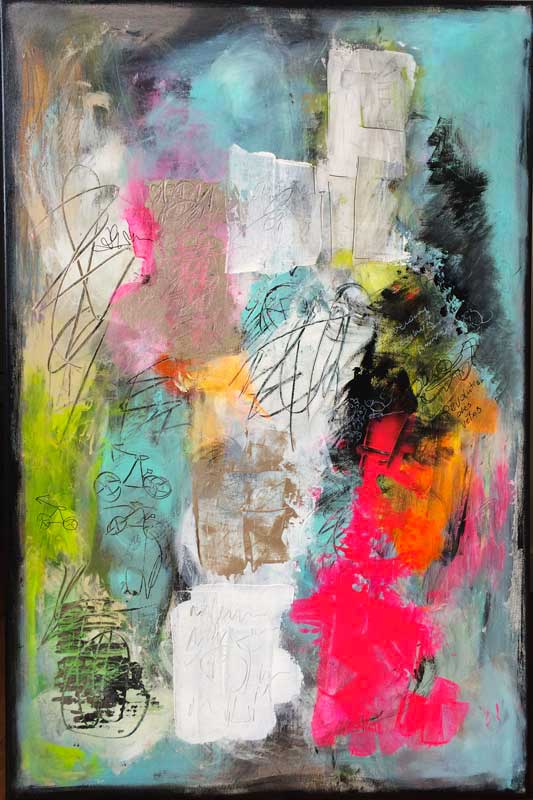 vélo - peinture acrylique sur toile - 60 cm x 90 cm vélo - peinture acrylique sur toile - 60 cm x 90 cm