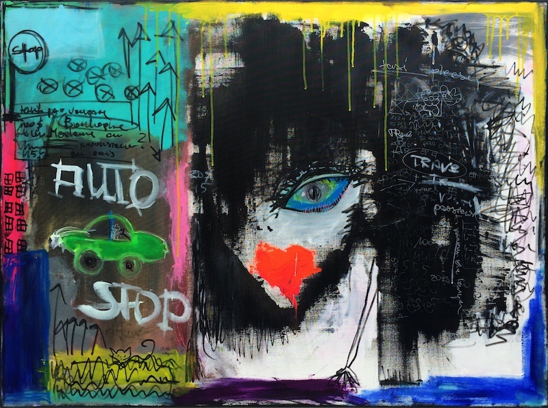 2016-06-03-auto-stop-800 auto-stop - peinture acrylique sur toile - 130 cm x 97 cm