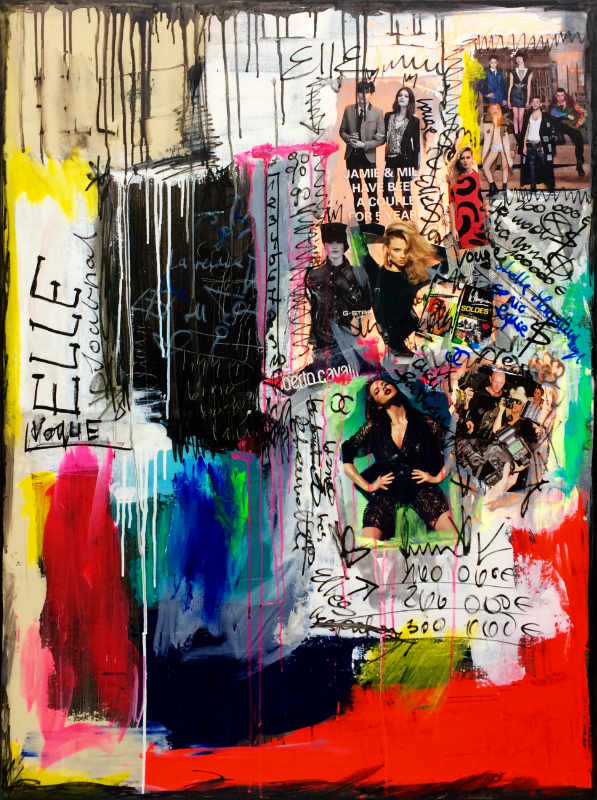 casting - peinture acrylique et collage sur toile - 97 cm x 130 cm casting - peinture acrylique et collage sur toile - 97 cm x 130 cm