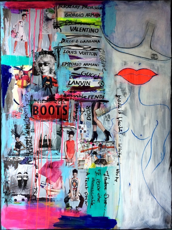 à tout prix - peinture acrylique et collage sur toile - 97 cm x 130 cm à tout prix - peinture acrylique et collage sur toile - 97 cm x 130 cm