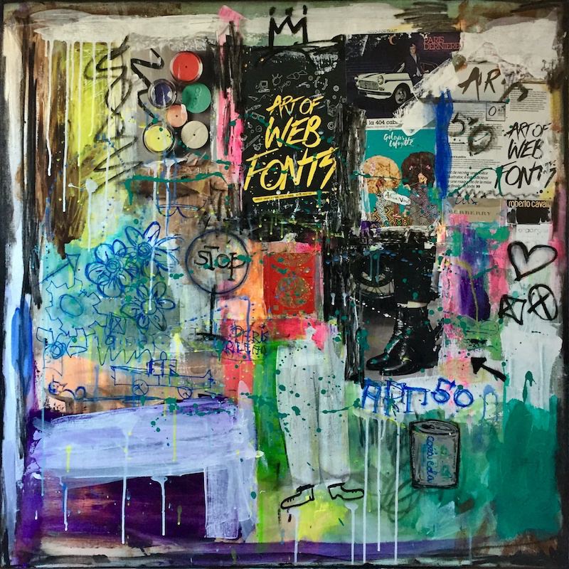 art 50 - peinture acrylique et collage sur toile - 100 cm x 100 cm art 50 - peinture acrylique et collage sur toile - 100 cm x 100 cm