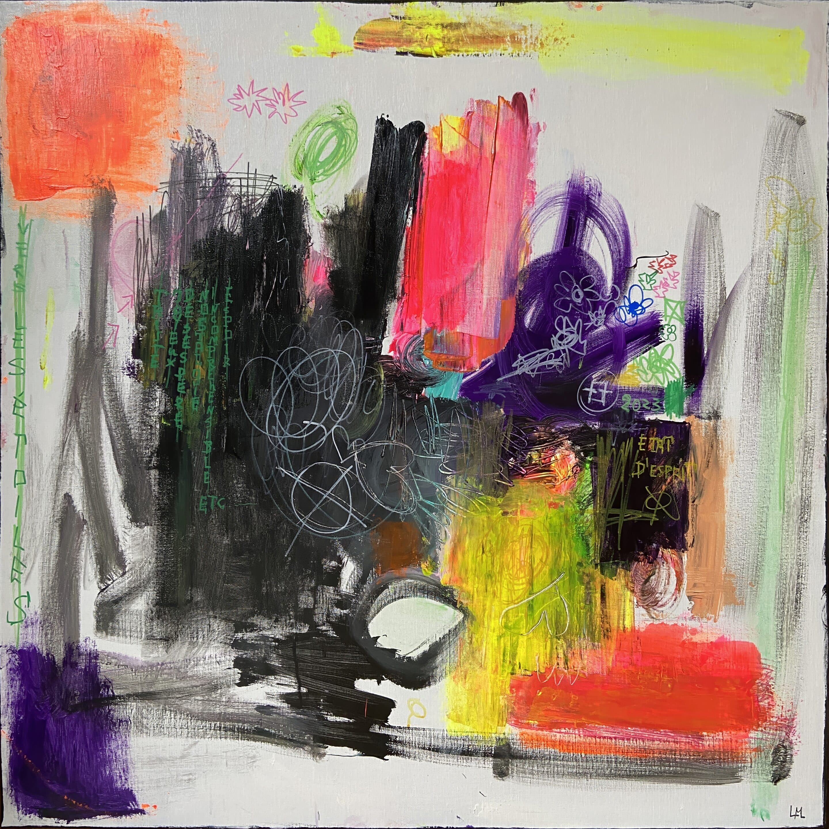 2023 - acrylic painting on canvas - 100 cm x 100 cm - Marzena Lavrilleux - artist painter in Orleans - France 2023 - acrylic painting on canvas - 100 cm x 100 cm - Marzena Lavrilleux - artist painter in Orleans - France