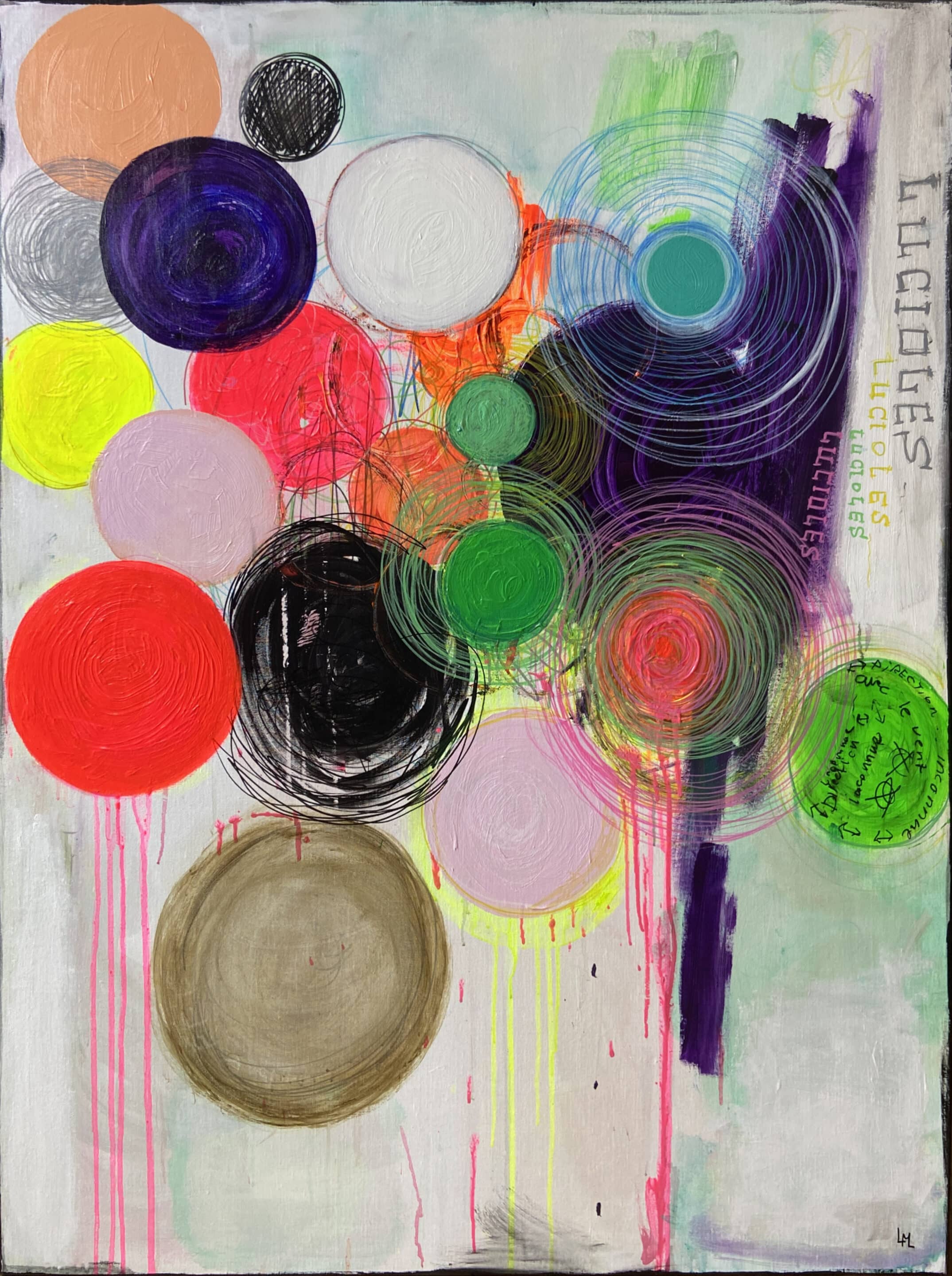 Lucioles - peinture acrylique sur toile - 97 cm x 130 cm - Marzena Lavrilleux - artiste peintre à Orléans Lucioles - peinture acrylique sur toile - 97 cm x 130 cm - Marzena Lavrilleux - artiste peintre à Orléans