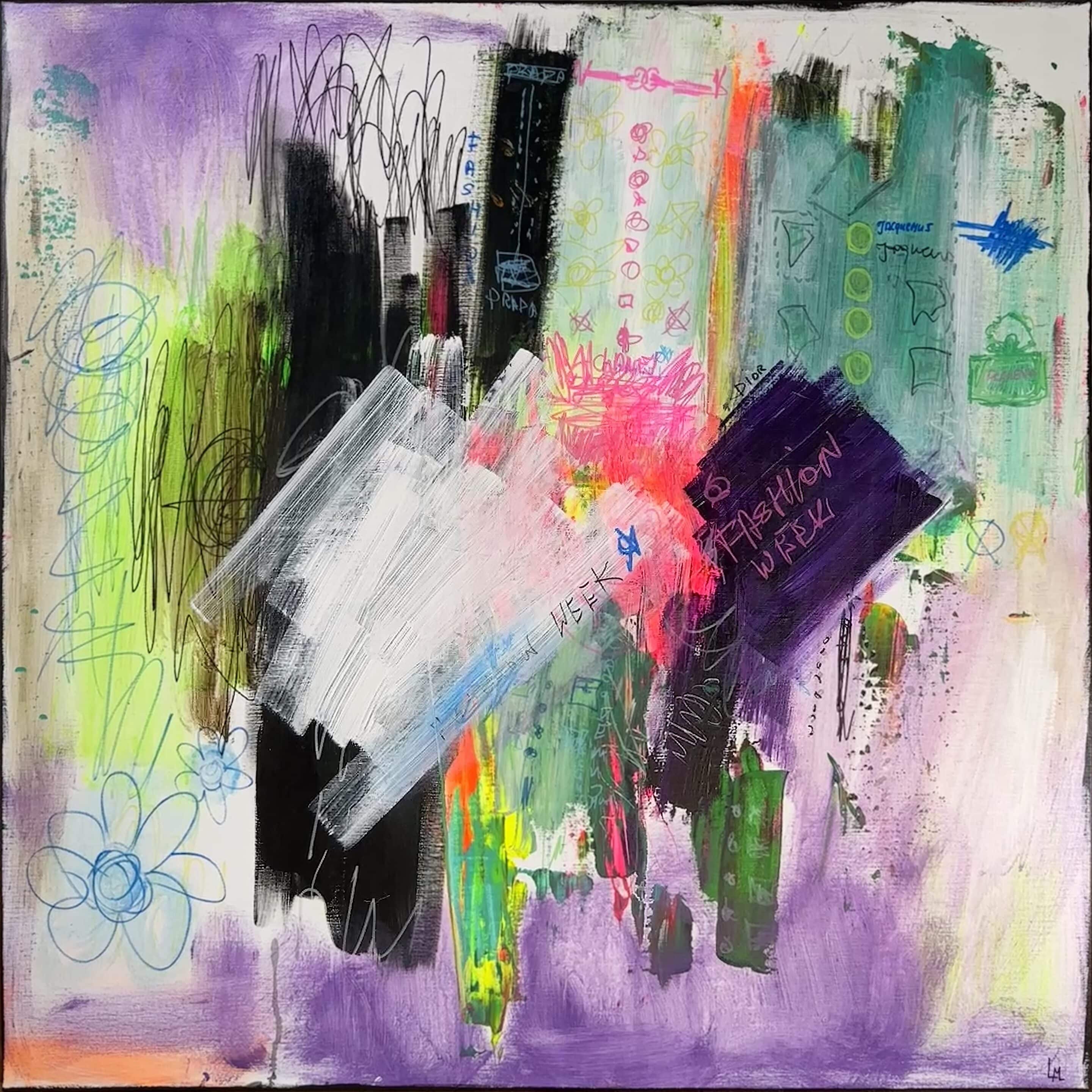 Fashion - peinture acrylique sur toile - 100 cm x 100 cm - Marzena Lavrilleux - artiste peintre à Orléans Fashion - peinture acrylique sur toile - 100 cm x 100 cm - Marzena Lavrilleux - artiste peintre à Orléans